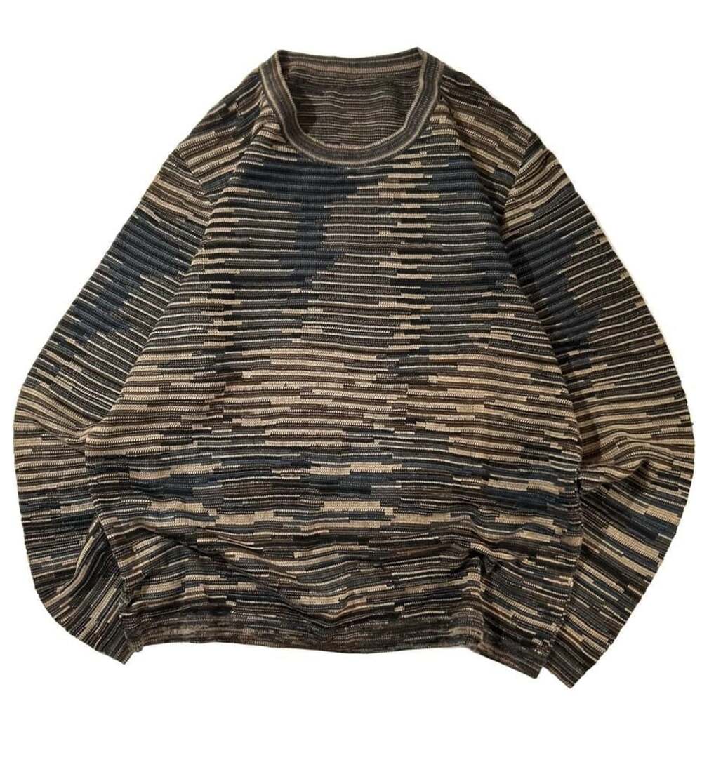 Vintage 90s 3D Textured Knit Coogi/Cosby style Sweater Pima Cotton Men’s L